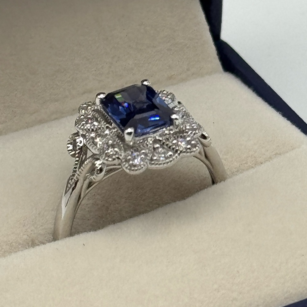 1.75 Carat Tanzanite and Diamond Ring